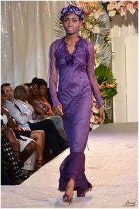 runway, catwalk, model, prince, purple, evening dress, hot couture, St. Lucia, caribbean,